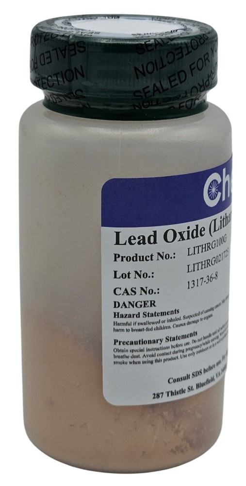 Lead Oxide (Litharge), 95+%, 100g