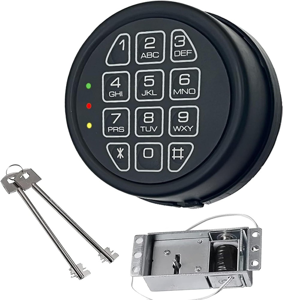 High Security Electronic Safe Lock Replacement Keypad with Solenoid Lock & 2 Key