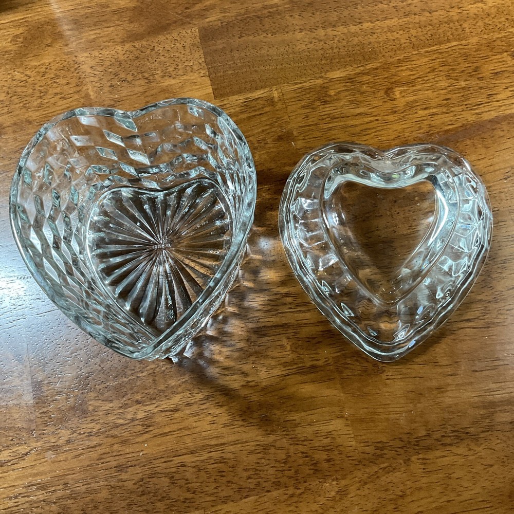 Glass Heart Shaped Candy Dish
