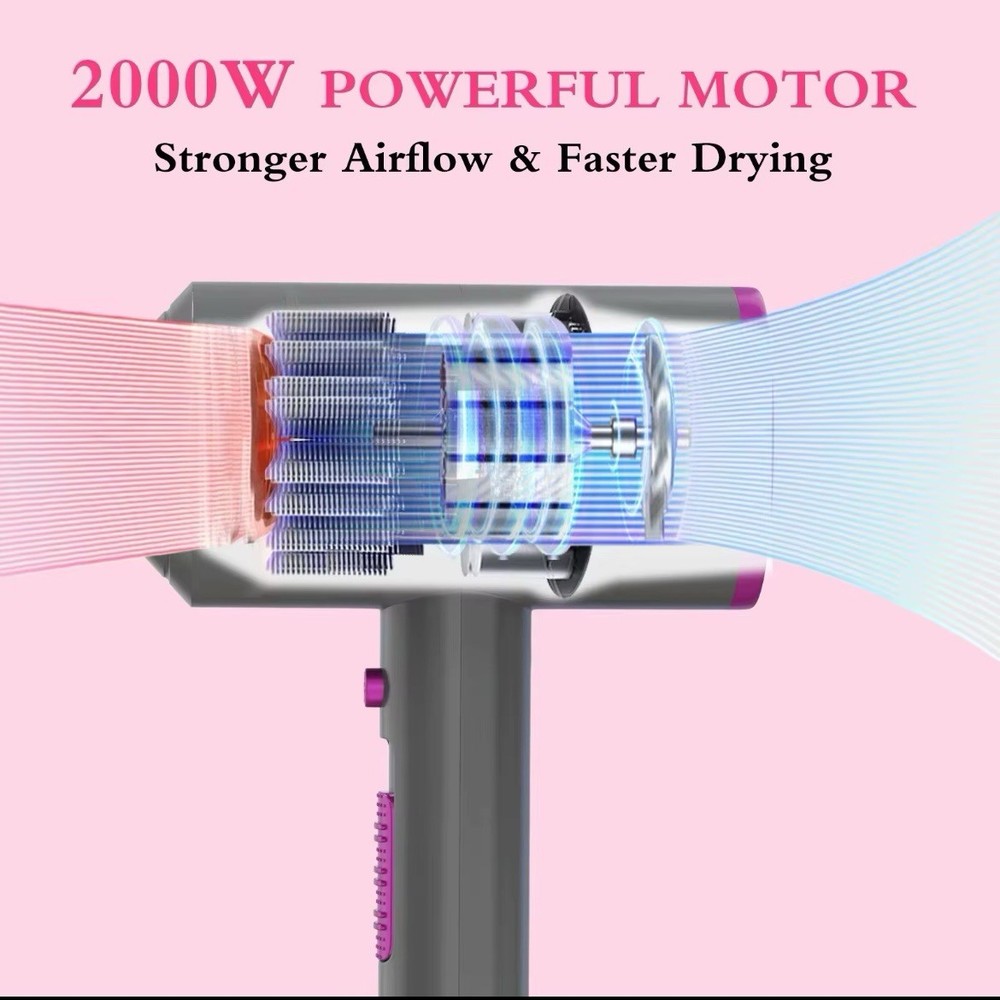 Ionic Hair Dryer 2000W AC Motor Hot Cool With Diffuser