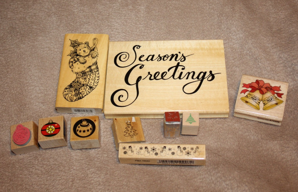 10 wood based printing shapes (Christmas)