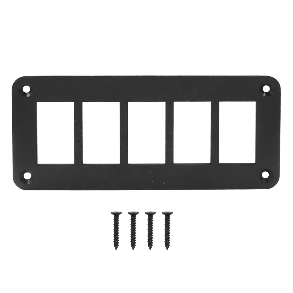 5 Gang Black Switch Shell Bracket， Anodized Aluminium Rocker Panel...