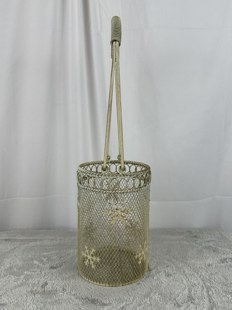 Decorative Metal Basket Snowflake Design