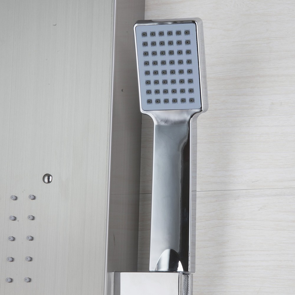 Brushed Nickel Bathroom Multi Function Shower Panel +Handshower Spary Wall Mount