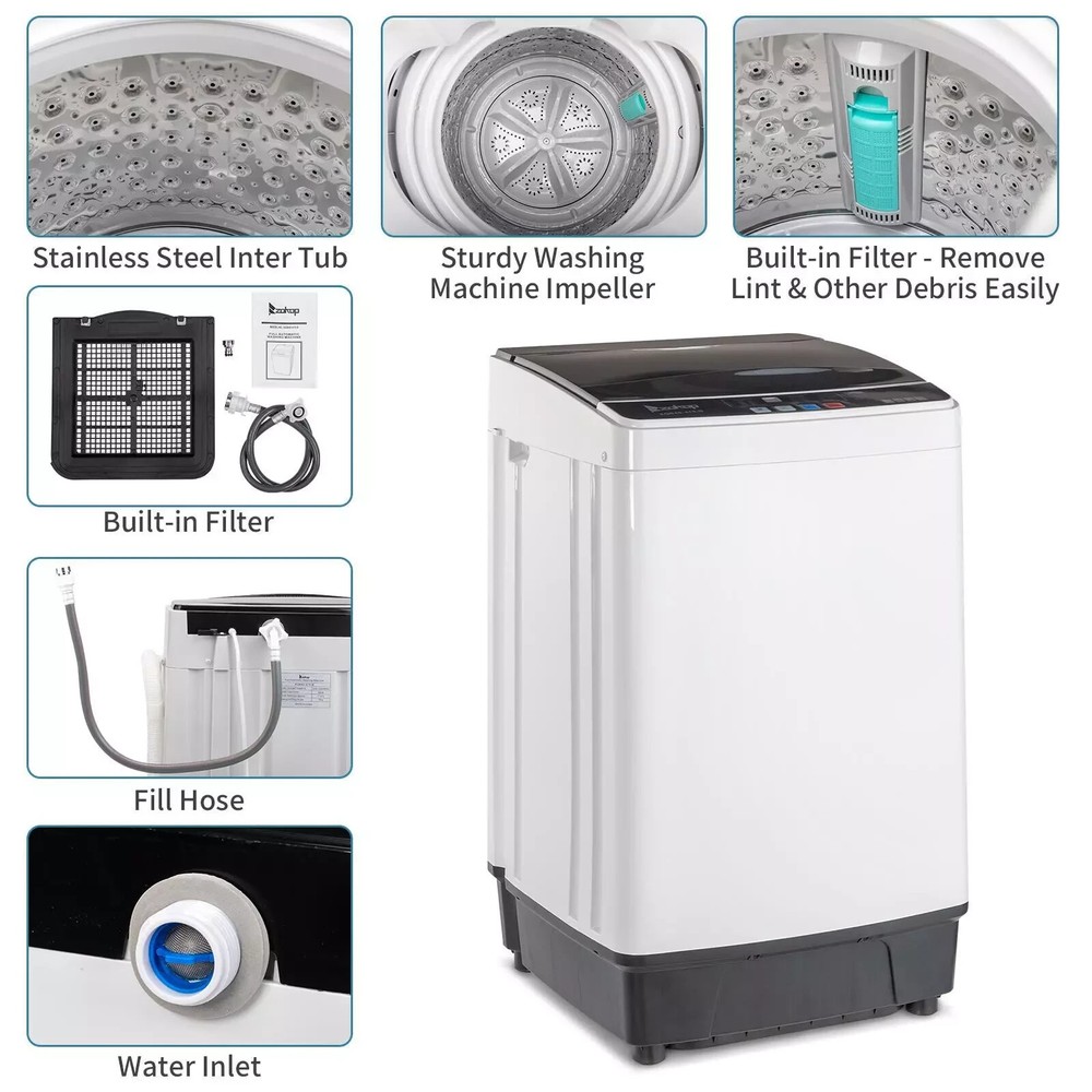 ZOKOP Full Automatic Washing Machine- 17.6lbs Capacity