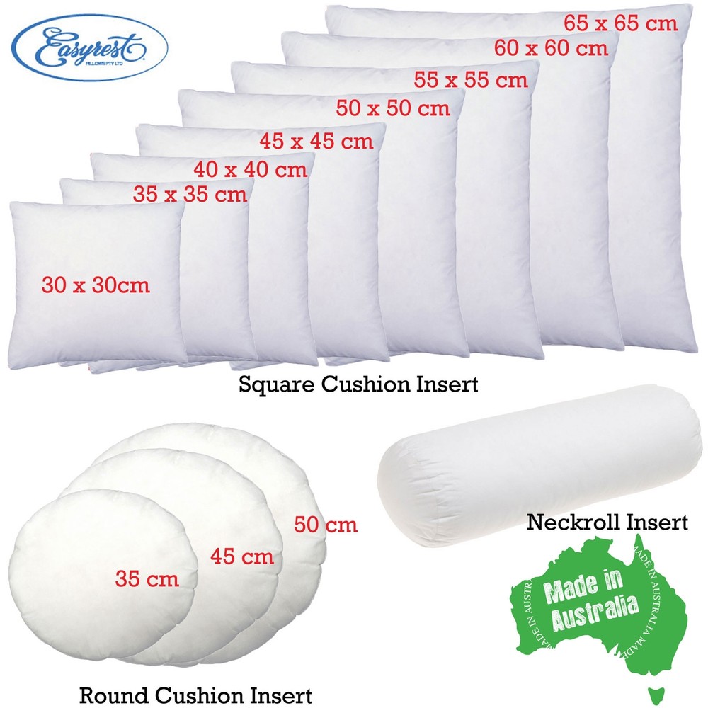 EASYREST Australian Made Cushion Inserts Premium Polyester Filled - 12 sizes