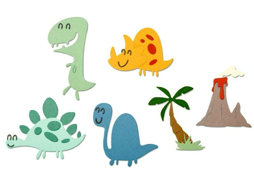 Dinosaurs Sizzix Thinlits Thin Metal Die Set 664393 NEW!