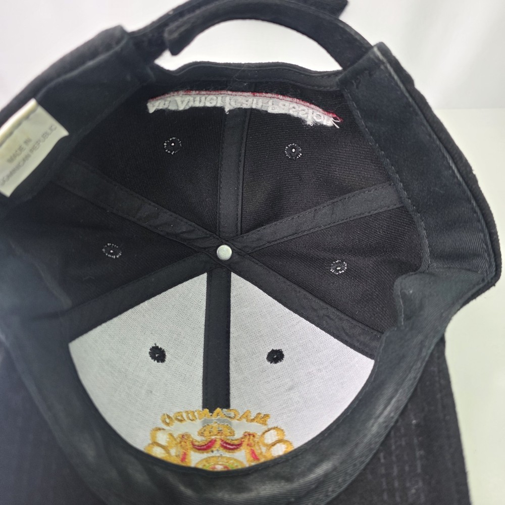 Vintage Macanudo Cigars Black High Quality Adjustable Strapback Hat.