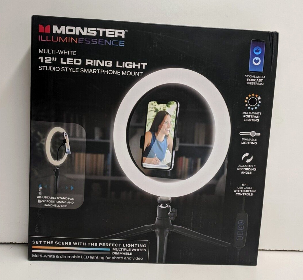 MONSTER ILLUMINESSENCE Multi-White 12in RING LIGHT