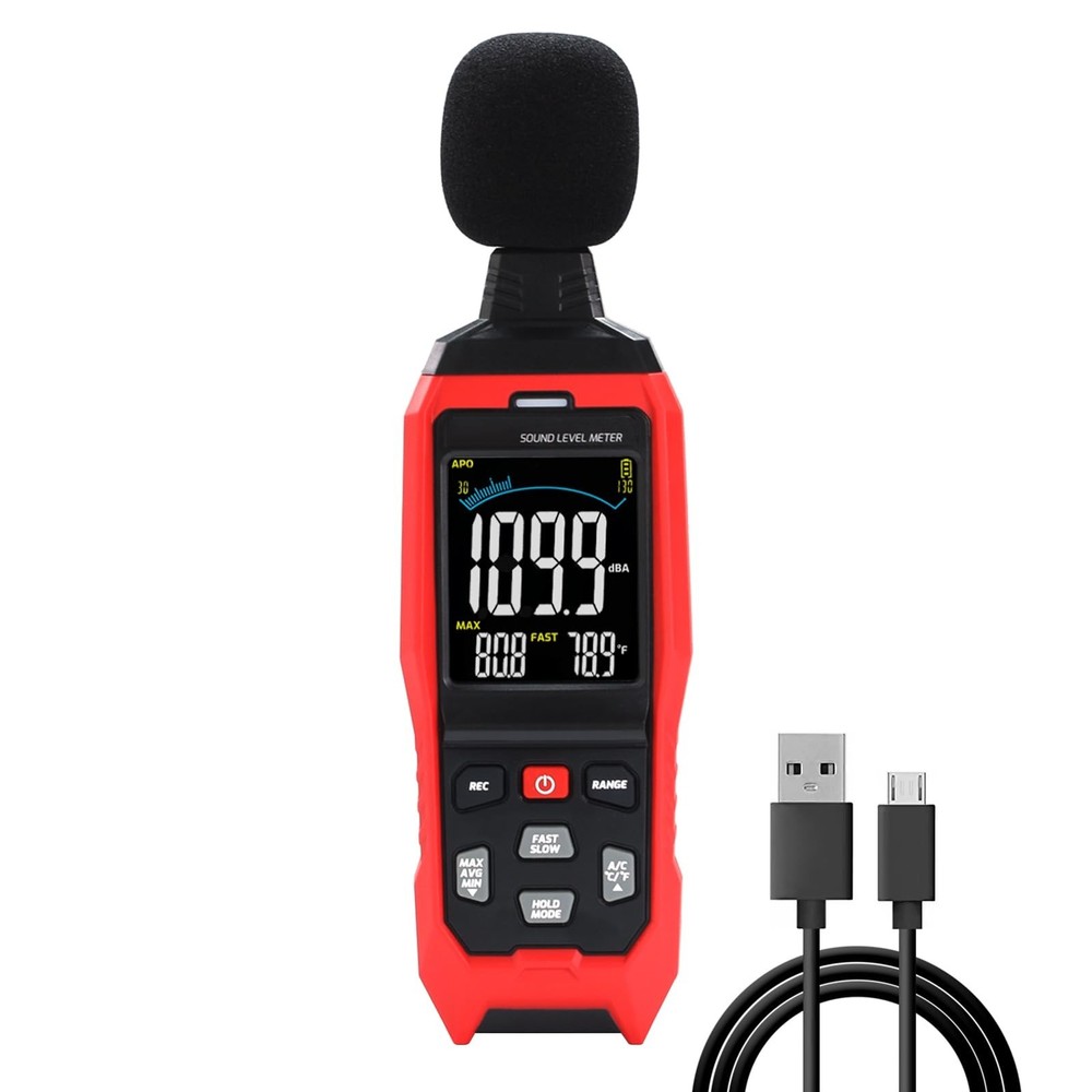 Decibel Meter with Data Logging Sound Decibel Meter Data Logger, 30~130dB Sou...