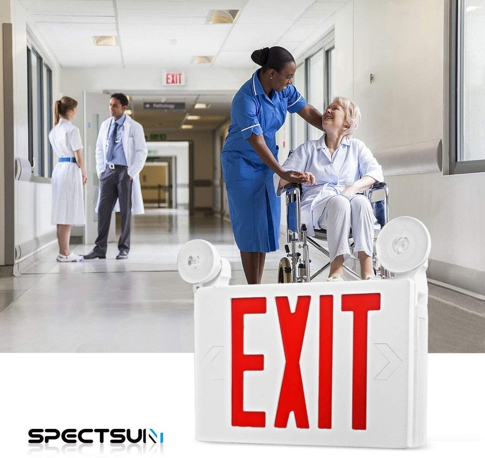 UL924 Listed -10 PACK Red led Emergency Exit Light Sign with Battery Backup Set