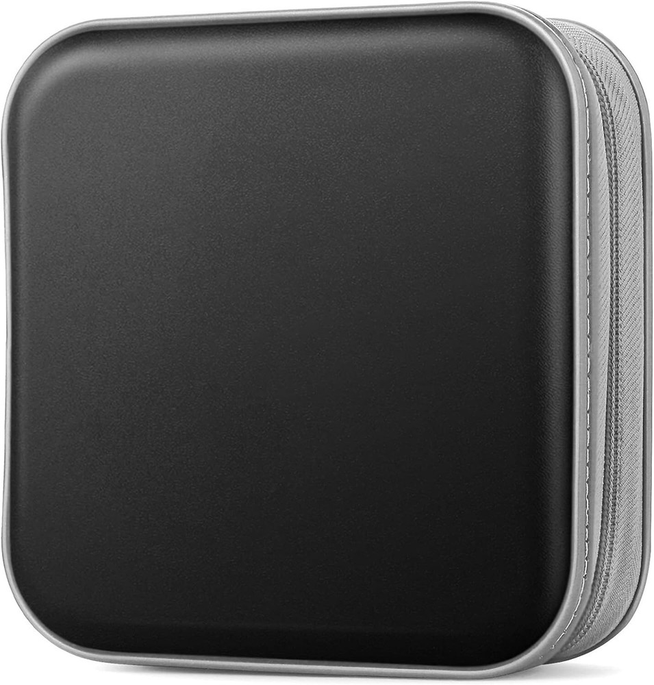 34 Disc CD/DVD Case Holders Wallet Hard Plastic Disc Cases Storage Binder Black