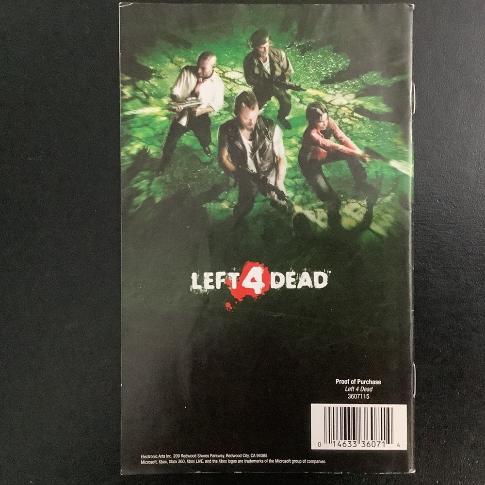 Left 4 Dead 1 Microsoft Xbox 360 Instruction Manual Only