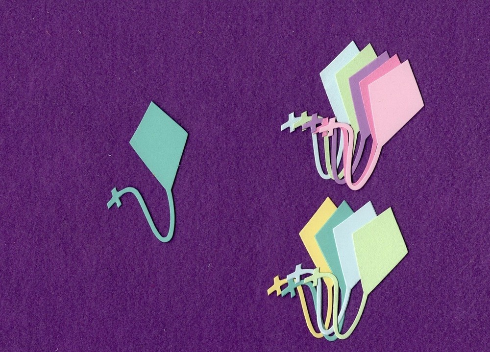 KITE die cuts scrapbook cards