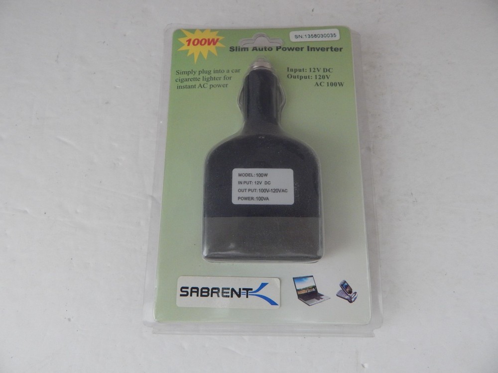 Sabrent Universal 100W Slim Automotive DC to AC Power Inverter New