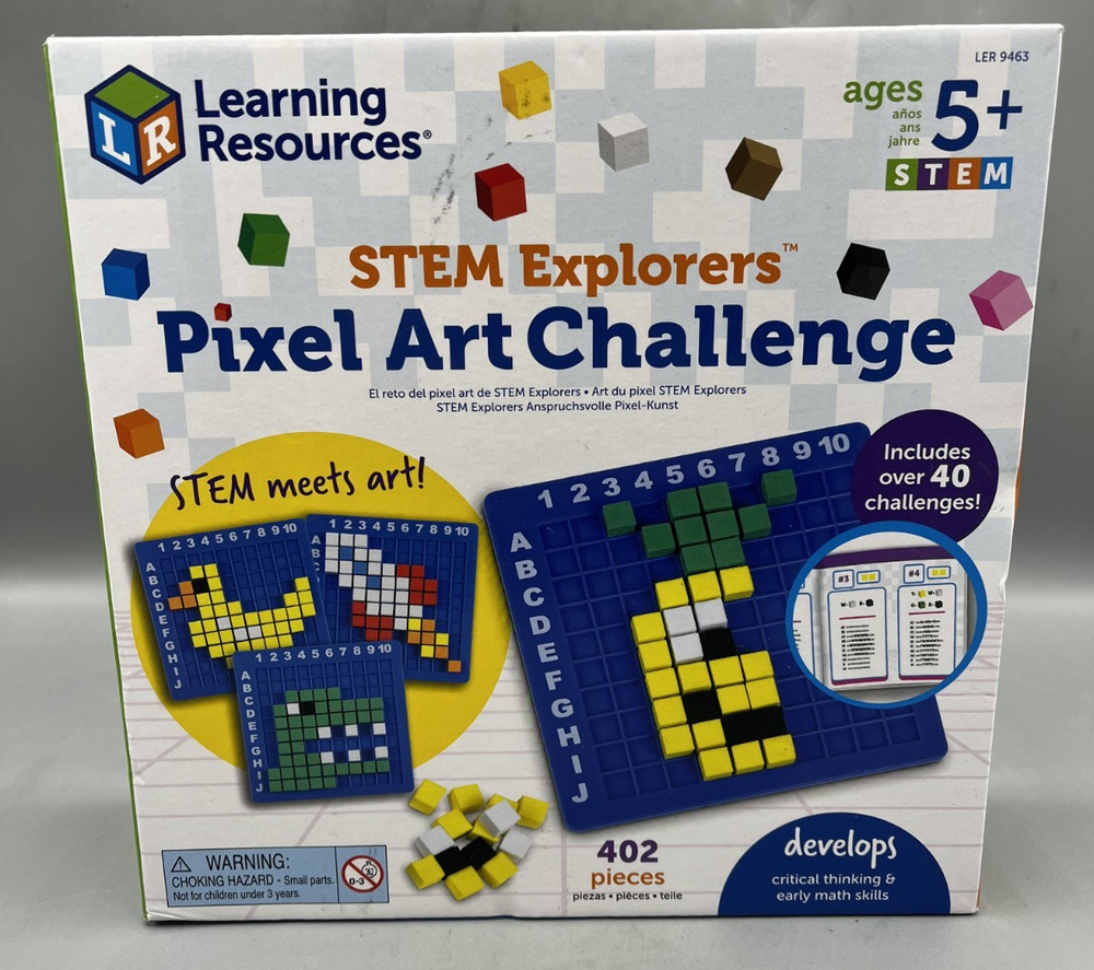Learning Resources STEM Explorers Pixel Art Challenge, 402 Pieces NEW Sealed