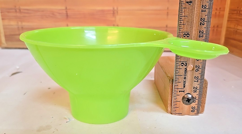 Jar Top Funnel; Green Plastic; USA