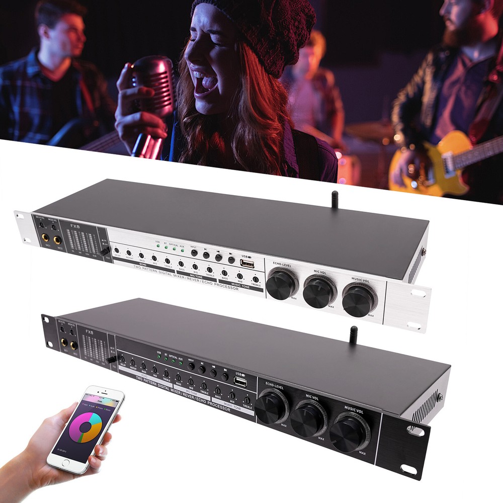 USB Audio Processor Mixer Professional Anti-howling Audio Processor w/ Bluetooth