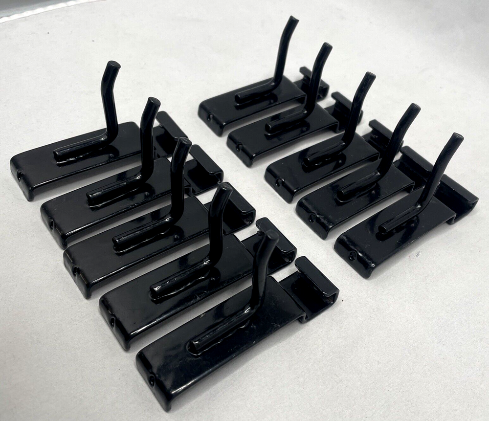 2" Black Slat Wire Wall Grid Hooks - Used 10 PACK EUC!