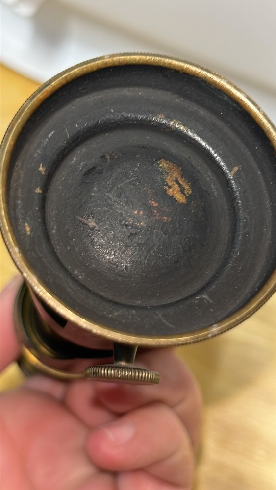 Brass Drum Microscope 6 Inch Field Botanical Student Scientific Tool