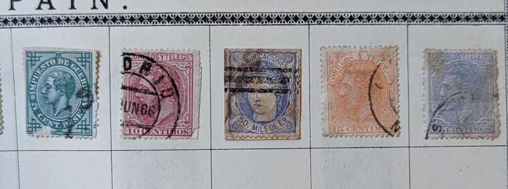 1886-1889 Spain stamp collection - used