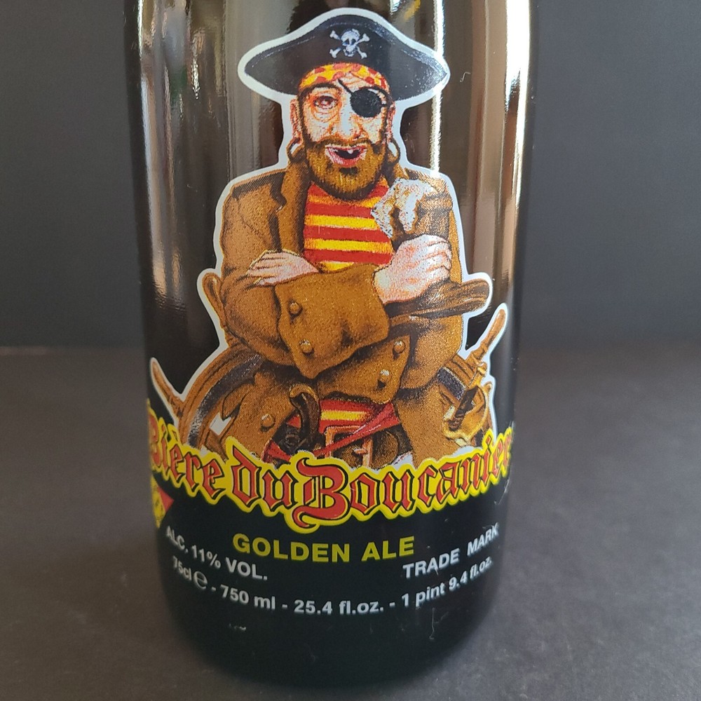 Empty Bier du Buocanier 750mL Bottle with Painted Graphics