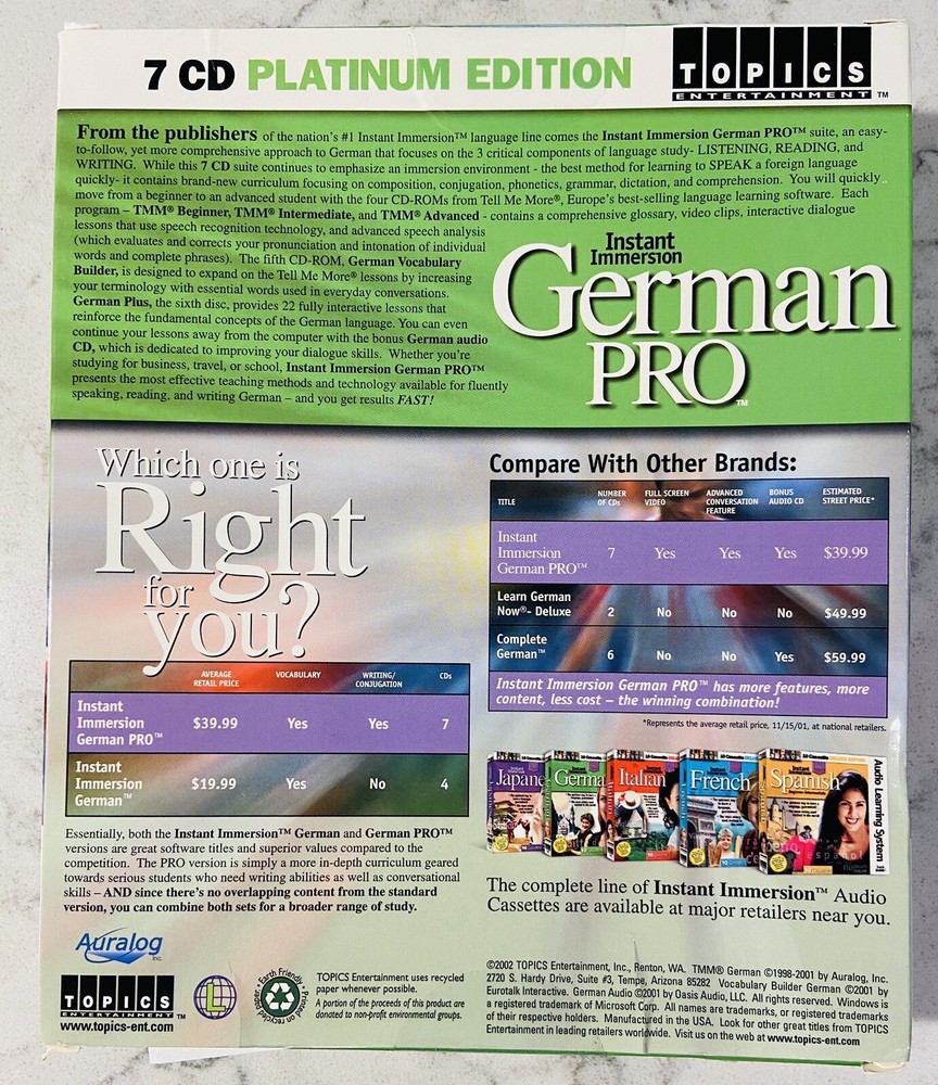 Instant Immersion German Pro 7 CD - Windows
