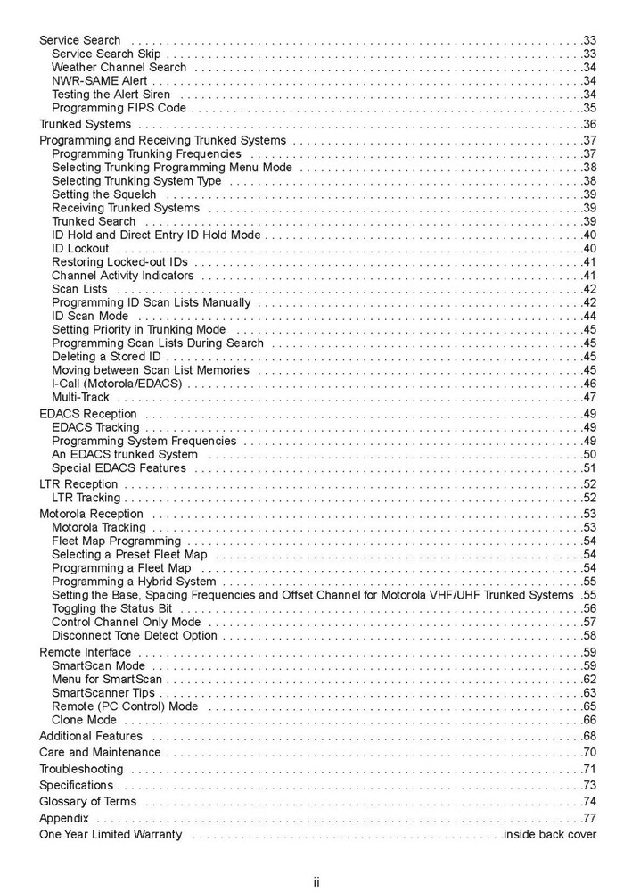 Uniden BC780XLT Instructions Operating Manual User Guide COIL BOUND