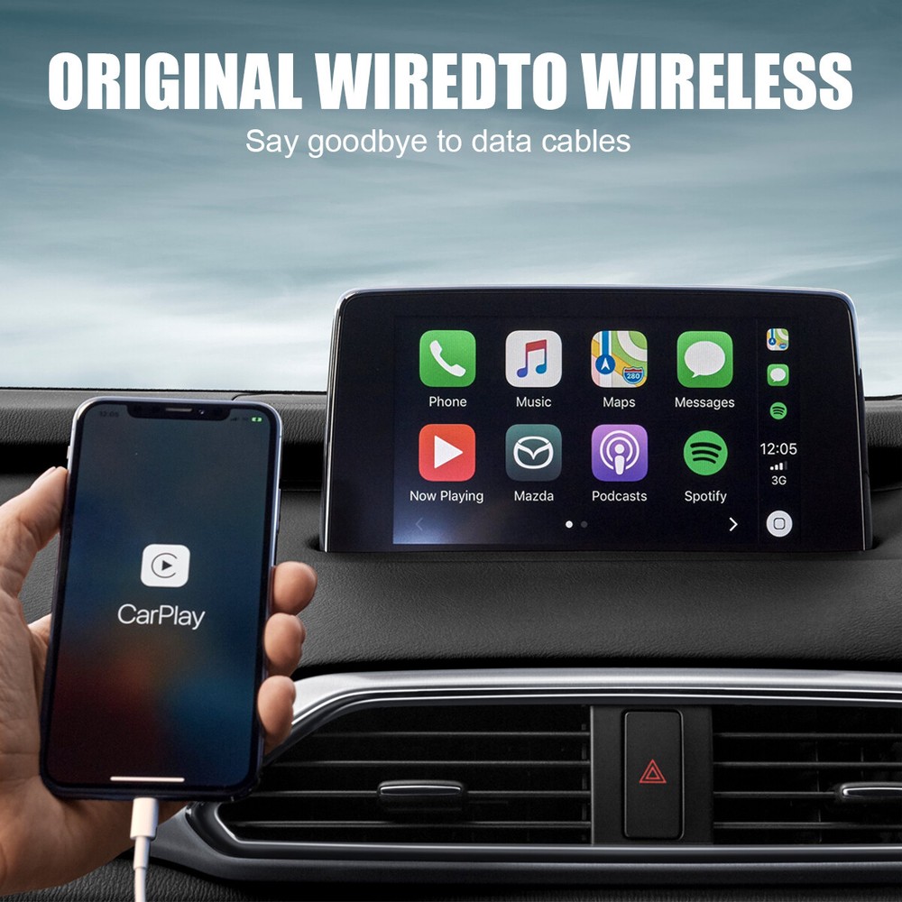 2in1 Wireless CarPlay Adapter Android Auto Car Auto Navigation Player USB US