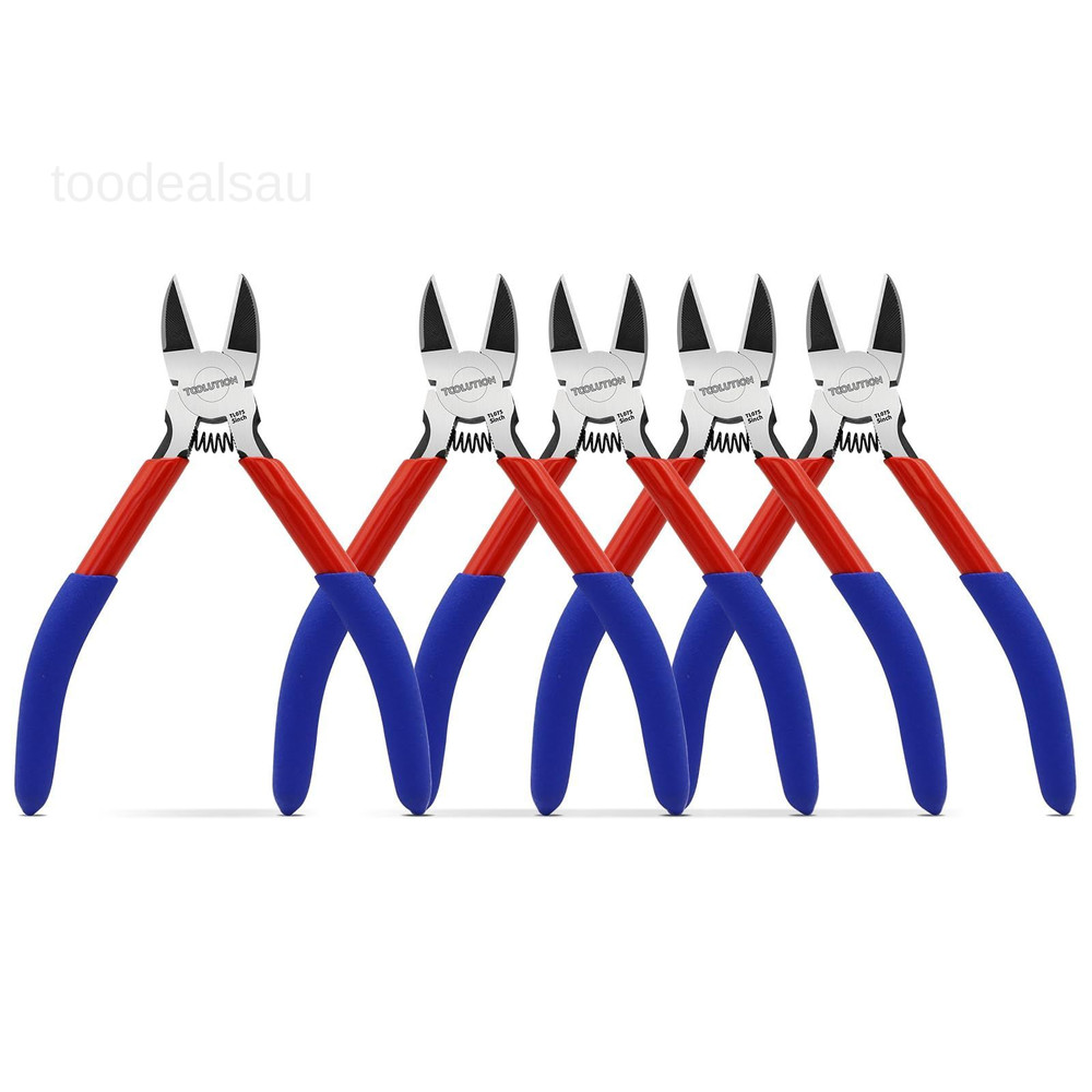 5" Small Wire Cutters - 5 Pack Side Cutter for 5 Pack, Blue and Red