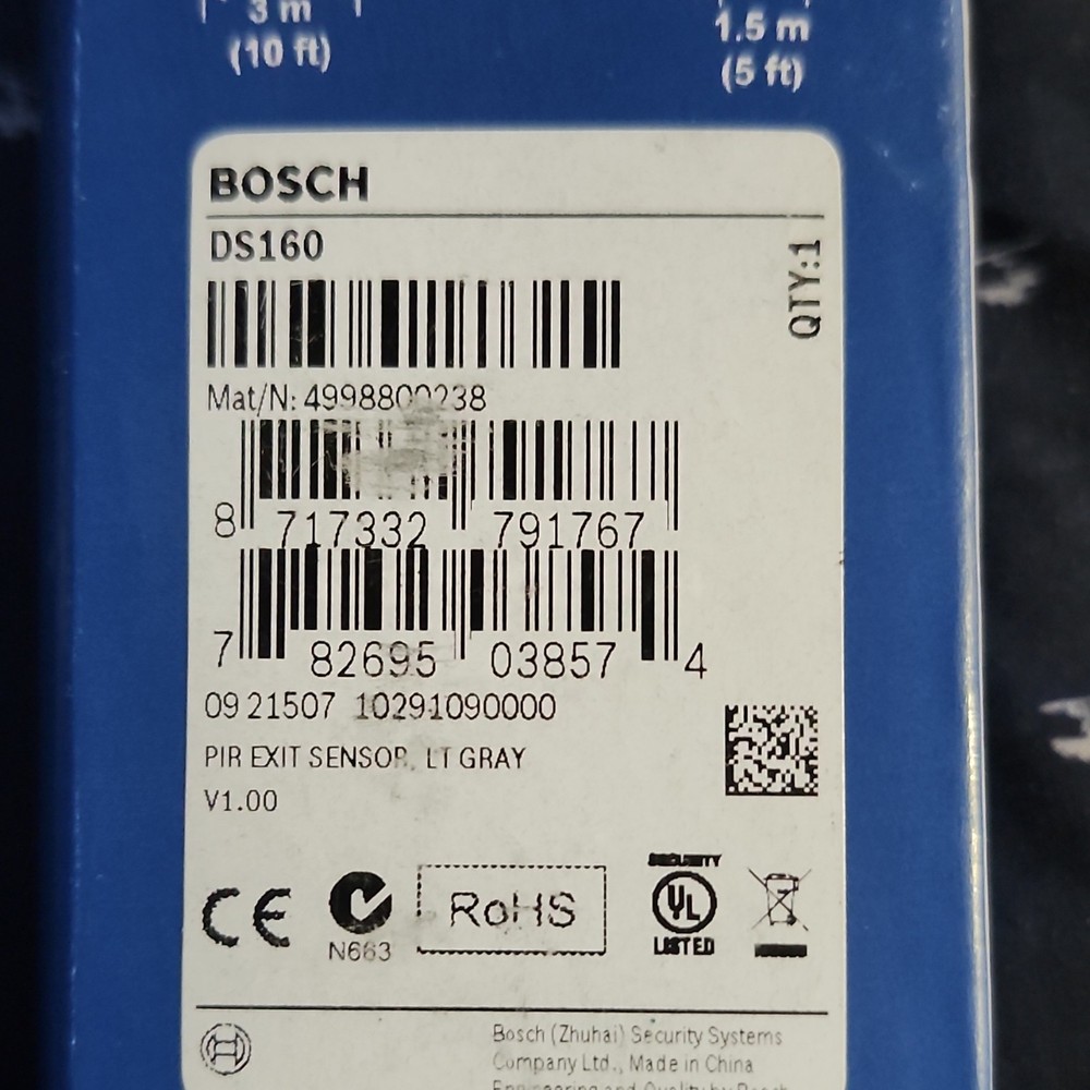 Bosch DS160 Request-to-Exit Passive Infrared Motion Detector PIR Sensor