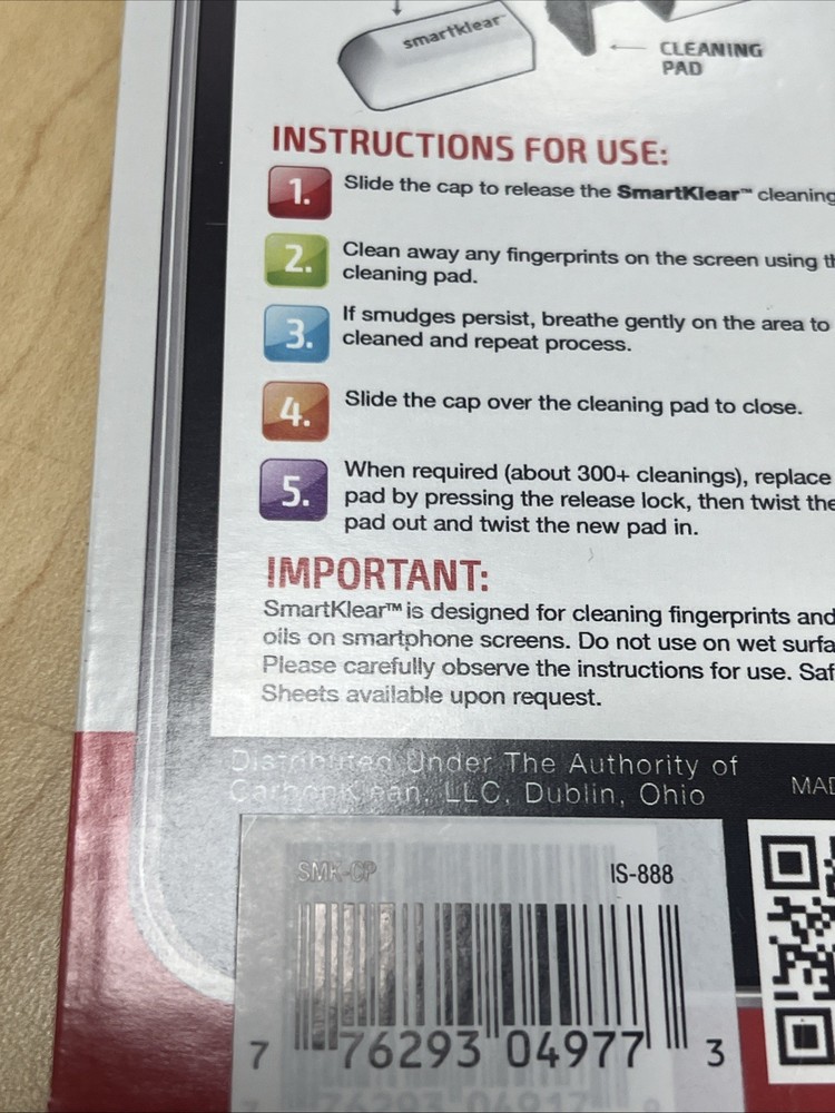 SmartKlear Smart Phone Screen Cleaner - Durable Carbon Microfiber Technology