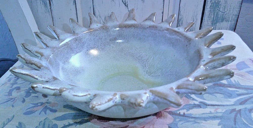 Stoneware Glazed Sunburst Shaped Serving Centerpiece-Bowls