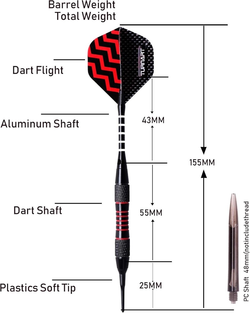 Darts Plastic Tip - Professional Soft Tip Darts Set for Electronic Dartboard ...