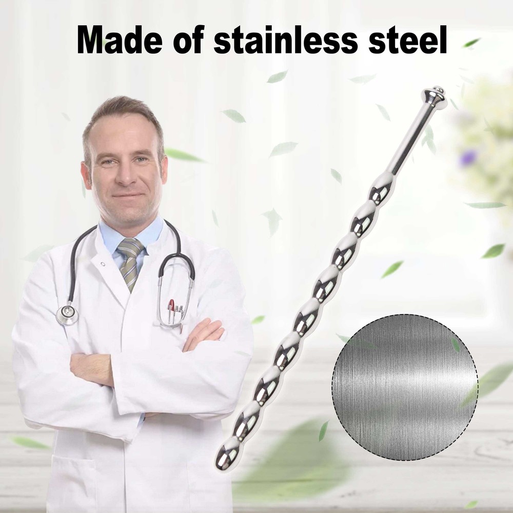 E-stim Stainless Steel Long ring Sounding Plug insertPlug Rod Stretcher for Men