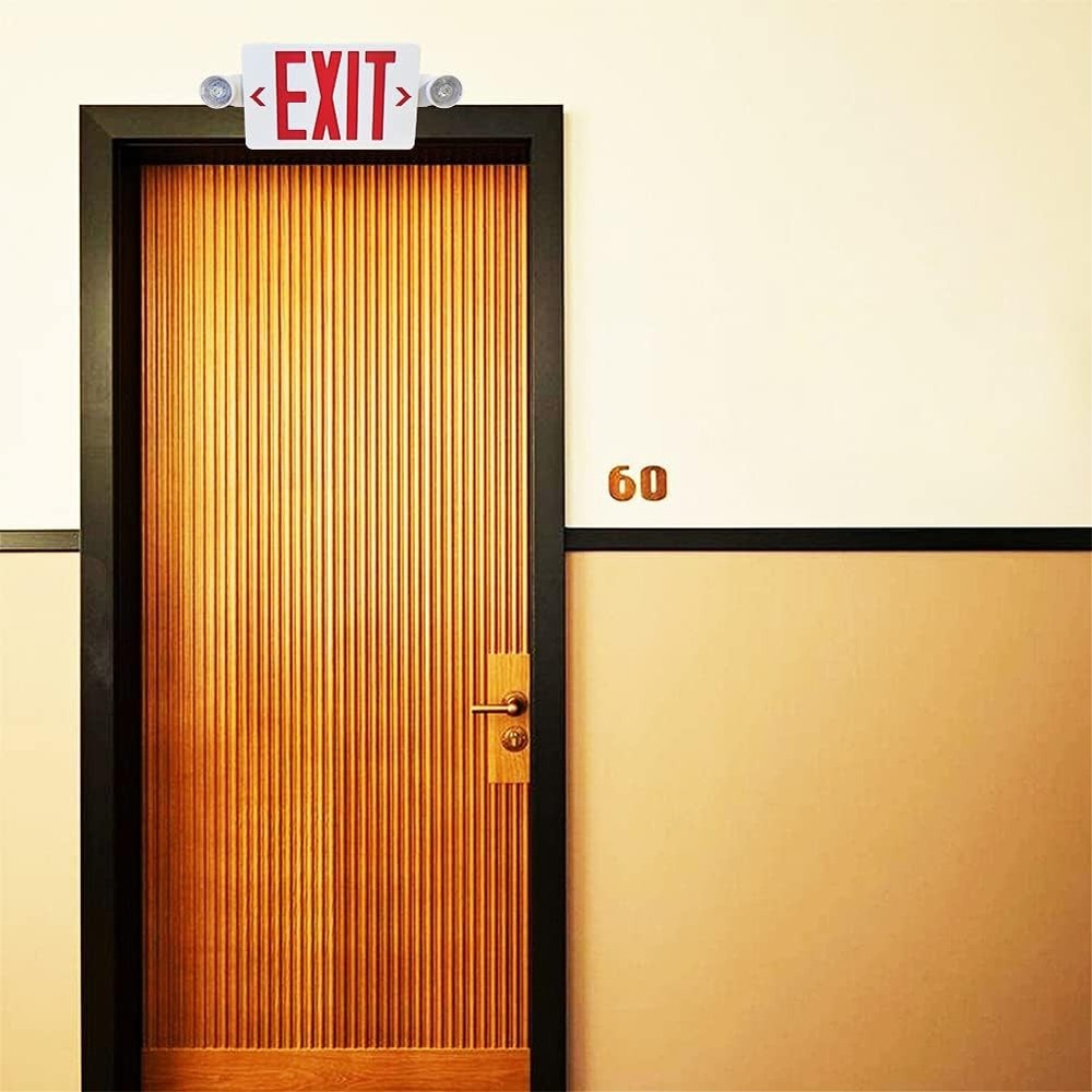 2Pack Red LED Exit Sign,UL-Listed Emergency Light -Dual Lamp ABS Fire Resistance