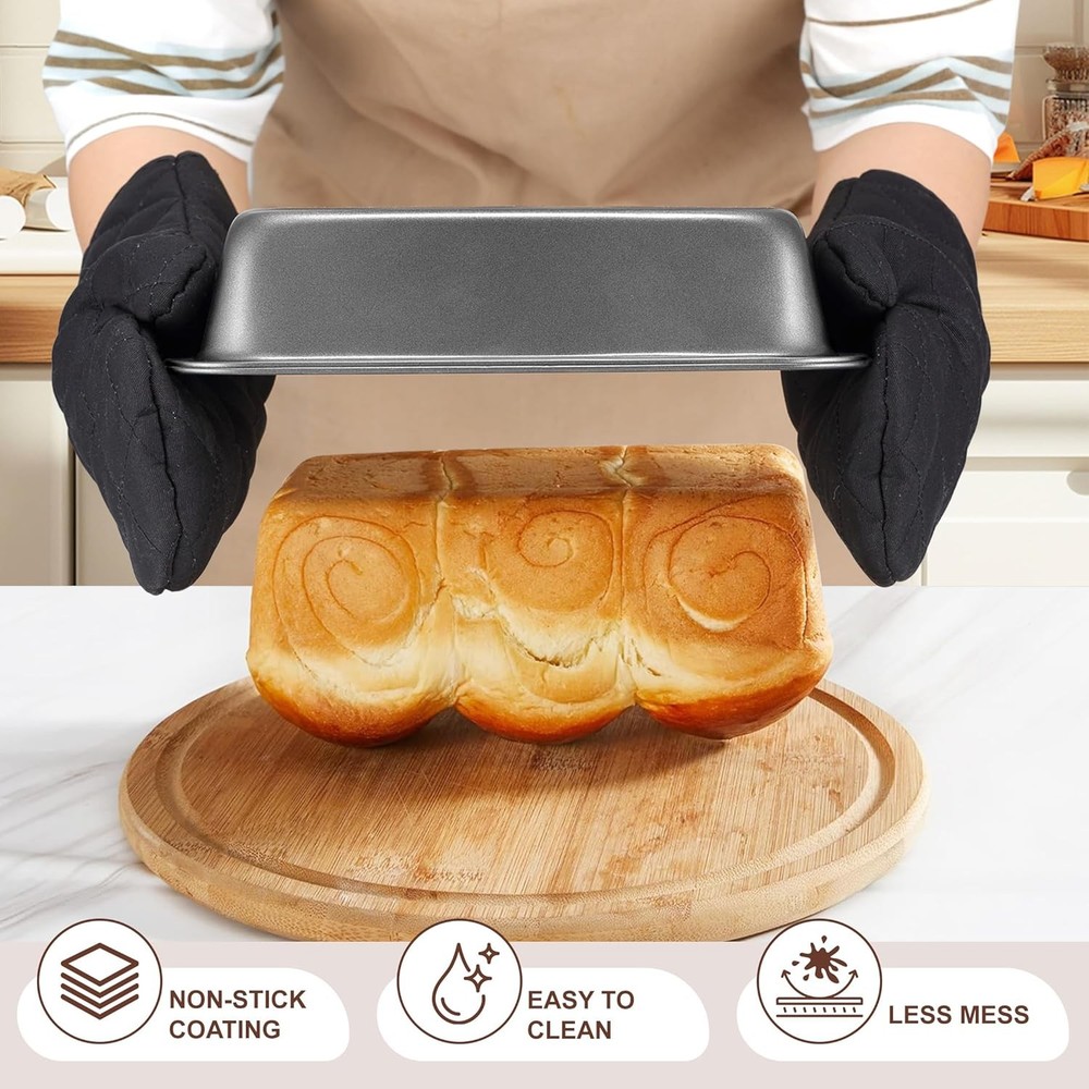 12PCS Nonstick Baking Pans Set Stackable Bakeware Sets W/ Wider Grip Carbon