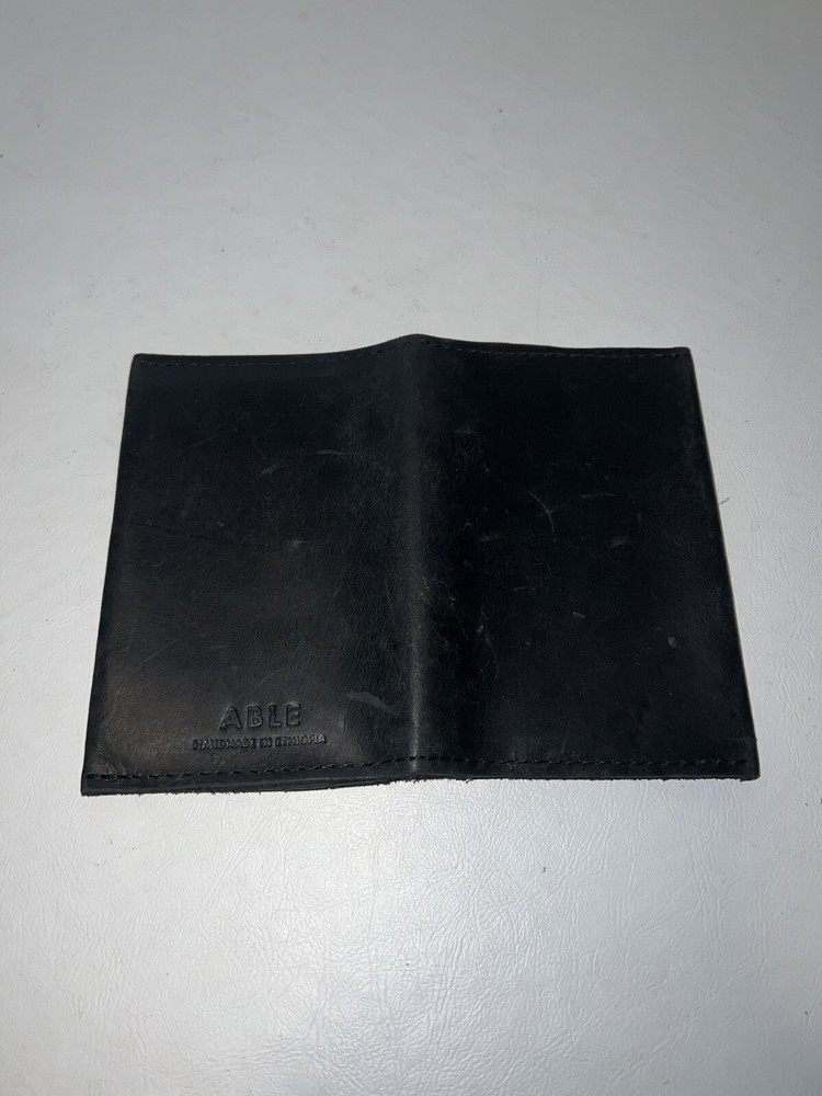 Able Passport / Card Wallet Black Leather