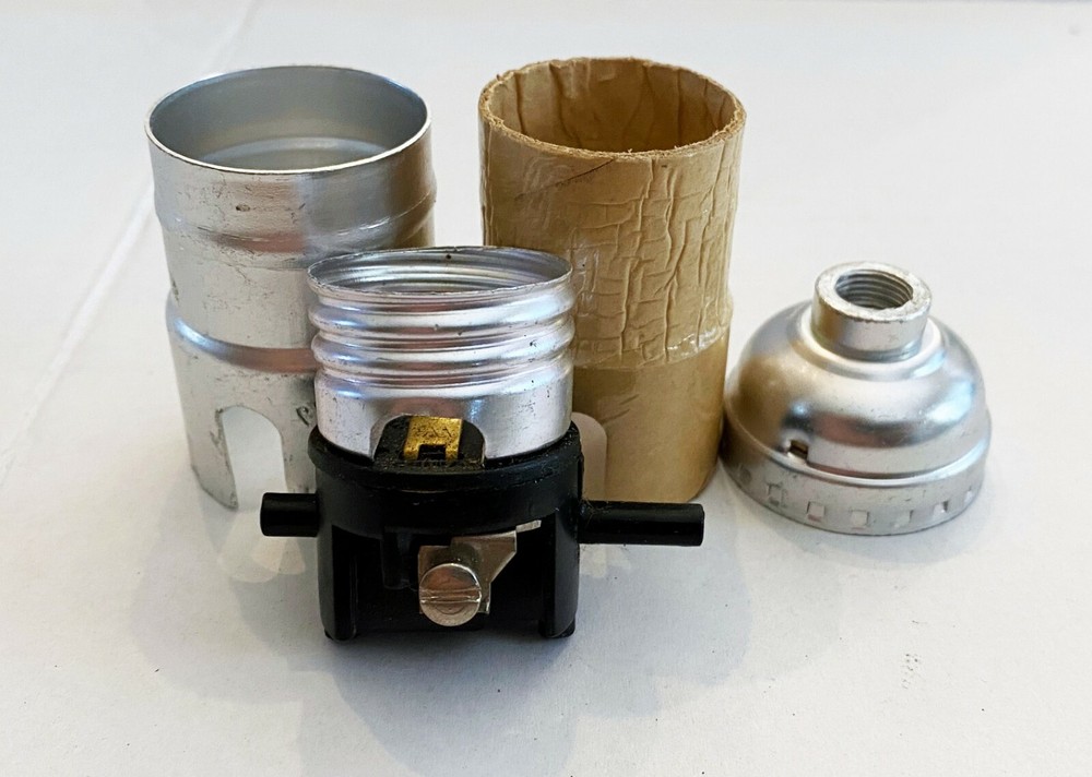 NEW NICKEL PLATE PUSH THRU SOCKET + SHELL + CAP + INSULATOR