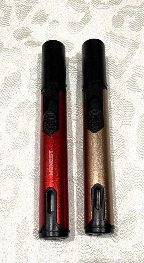 2 Pack Butane Torch Lighters, 6-inch Refillable Pen Lighter Adjustable Jet Flame