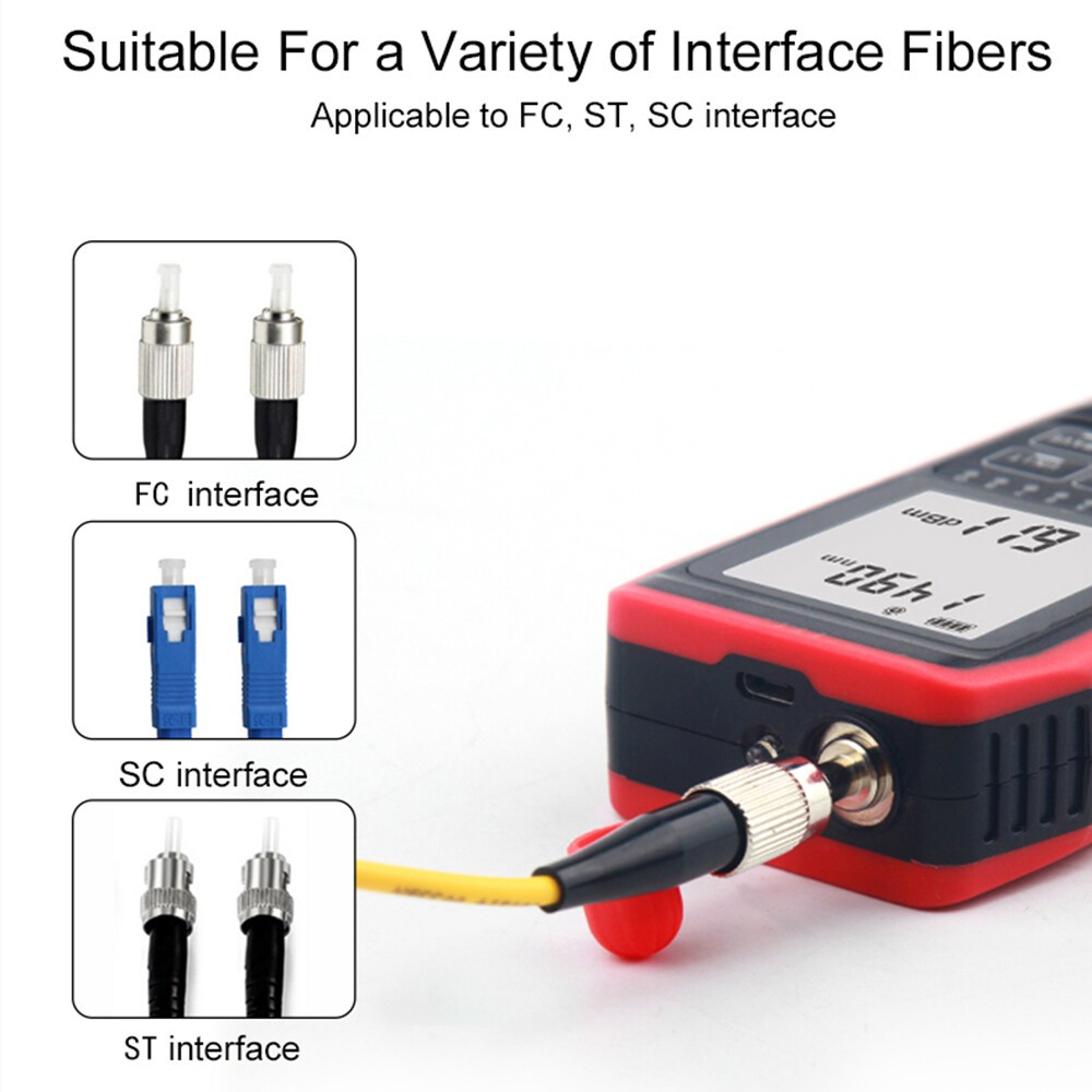 Network RJ45 Line Cable Tester LCD Optical Power Meter Light Source Rechargeable