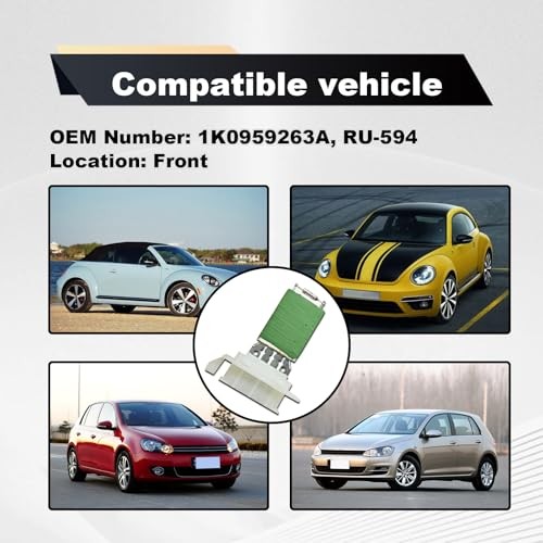 Temp Control Blower Motor Resistor Control Module Compatible with 1K0959263A