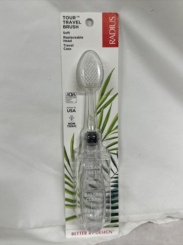 Radius Tour Travel Brush Toothbrush With Replaceable Soft Head ~ New