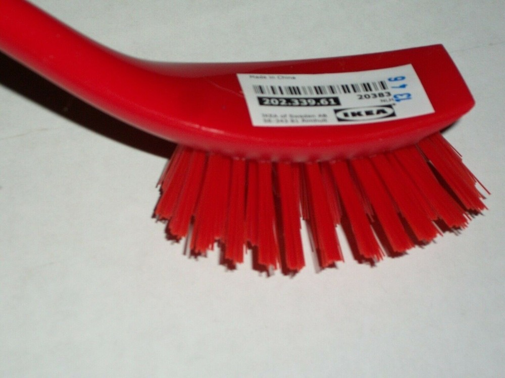 Red Plastic Dish Scrub Brush Hook Handle IKEA Antagen Scraper Kitchen Vegetable
