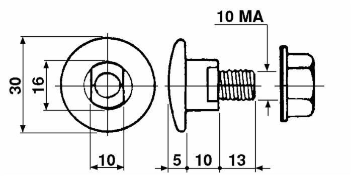 Disc Mower Blade Bolt with Nut