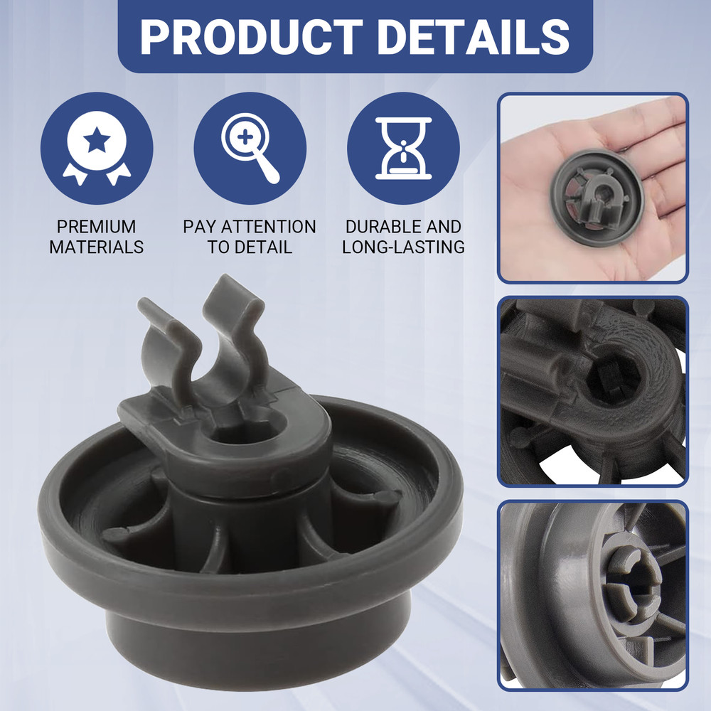 4-Pack Lower Dishrack Roller Assembly Compatible with LG Dishwasher