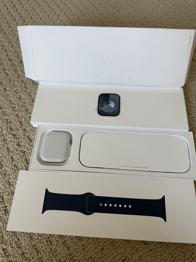 Empty Box Only Apple Watch Series 9 Storm Blue 45mm. Model A2980