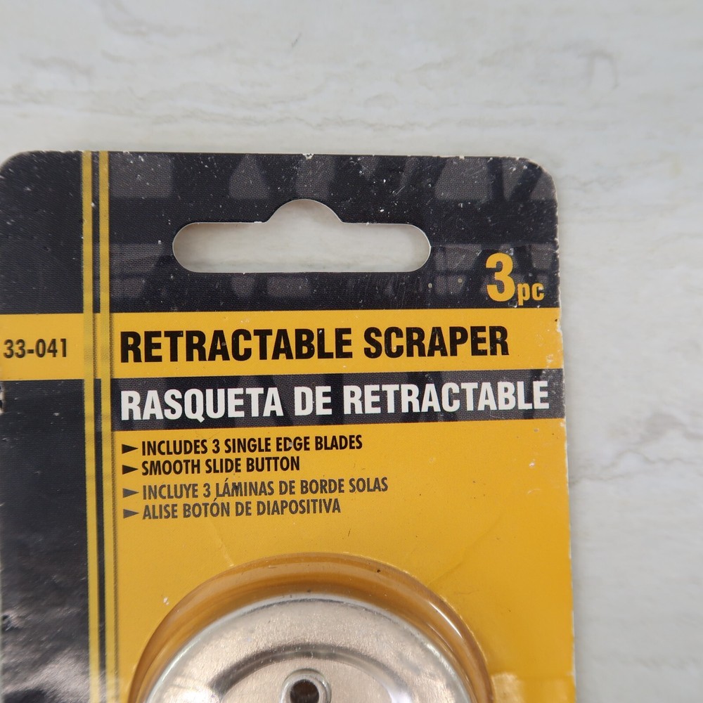 Olympia Tools 33-041 Silver Retractable Razor Scraper Set with Single Edge Blade