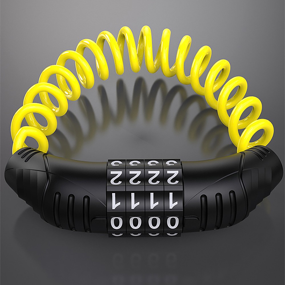 Four-digit Coded Cable Lock Combination Lock Portable Motorcycle Bicycle 1m Lock