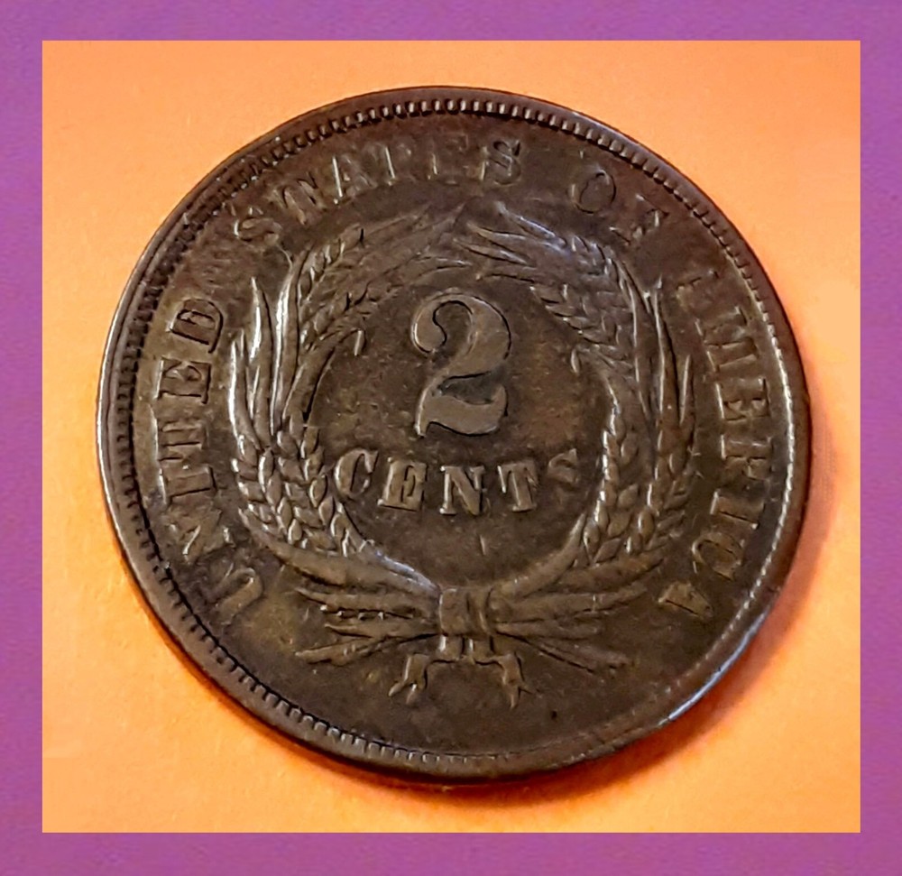 1865 AU (Full Motto) Two Cent Coin ( Includes Video)